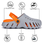 Men's Lightweight Cushioned Clogs with Adjustable Strap & Anti-Skid Sole